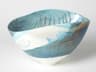 Feather Swirl Ivory Turquoise Small Decorative Bowl