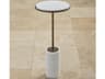 Round Marble Bronze End Table