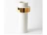 High Ring White / Gold Vase