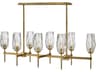 Ana 8-Light Heritage Brass Crystal Bell Island Pendant
