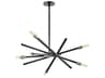 Archer 6-Light Satin Black Candelabra Sputnik Chandelier