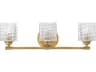 Elle 3-Light Heritage Brass Glass Vanity Light