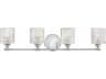 Elle 4-Light Chrome Glass Vanity Light