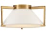 Brushed Bronze White Glass LED Empire Flush Mount