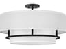 Graham 4-Light Black White Drum Semi Flush Mount