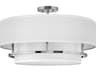 Graham 4-Light Polished Nickel White Drum Semi Flush Mount