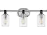 Halstead 3-Light Chrome Glass Vanity Light