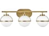 Hollis 3-Light Heritage Brass LED Vanity Light