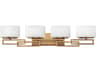 Lanza 4-Light Brushed Bronze Glass Vanity Light