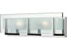 Latitude 2-Light Chrome Glass Vanity Light