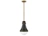 Oliver 1-Light Black Brass Glass Bell Globe Mini Pendant