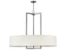 Hampton 9-Light Antique Nickel Off White Drum Pendant