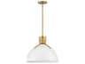 Argo 1-Light Polished White Brass LED Bell Pendant