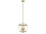 4-Light Heritage Brass Glass Globe Pendant