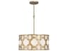 Carter 5-Light Burnished Gold Off White Drum Pendant