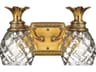 Plantation 2-Light Burnished Brass Glass Vanity Light