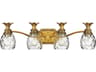 Plantation 4-Light Burnished Brass Glass Vanity Light