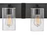Sawyer 2-Light Aged Zinc Black Glass Vanity Light