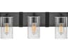 Sawyer 3-Light Aged Zinc Black Glass Vanity Light