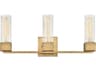 Xander 3-Light Heritage Brass Glass Vanity Light