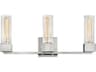Xander 3-Light Polished Nickel Glass Vanity Light