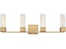 Xander 4-Light Heritage Brass Glass Vanity Light