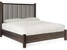 Miramar - Aventura Jackson Dark Wood Cleary Cement Brown Oak Upholstered Queen Poster Bed with Short Posts