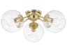 Abbott 3-Light Aged Brass Glass Globe Semi Flush Mount