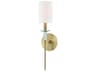 Lighting Amherst Wall Sconce in Aged Brass with Crystal Accents
