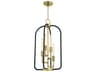 Angler 4-Light Aged Brass Black Candelabra Chandelier