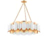 Banks 12-Light Gold Leaf White Round Pendant