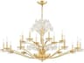 Beaumont 20-Light Aged Brass Crystal Glass Candelabra Tiered Chandelier