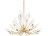 Blossom 24-Light Gold Leaf Glass Candelabra Round Chandelier