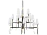 Bowery 15-Light Aged Old Bronze Glass LED Candelabra Empire Tiered Chandelier