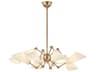 Buckingham 8-Light Aged Brass Off White Candelabra Chandelier