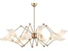 Buckingham 12-Light Aged Brass Off White Candelabra Chandelier
