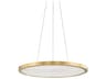 Eastport 1-Light Aged Brass Glass LED Round Pendant