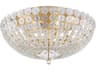 Floral Park 1-Light Aged Brass Glass Bowl Flush Mount