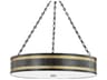 Gaines 6-Light Aged Old Bronze Glass LED Drum Pendant