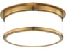 Geneva 2-Light Aged Brass Glass Drum Flush Mount