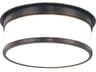 Geneva 2-Light Old Bronze Glass Drum Flush Mount
