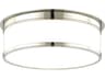 Geneva 3-Light Polished Nickel Glass Drum Flush Mount