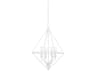 Haines 4-Light White Plaster LED Candelabra Geometric Chandelier