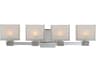 Hartsdale 4-Light Polished Nickel White Glass Vanity Light