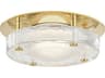 Heath 1-Light Aged Brass Glass LED Drum Flush Mount