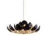 Lotus 21-Light Gold Leaf Black Pendant