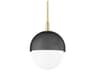 Nyack 1-Light Aged Brass Black LED Pendant