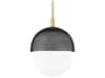 Nyack 1-Light Aged Brass Black LED Pendant