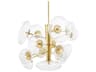 Opera 14-Light Aged Brass Glass Round Pendant