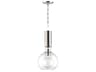 Raleigh 1-Light Polished Nickel Clear Glass Globe Round Mini Pendant